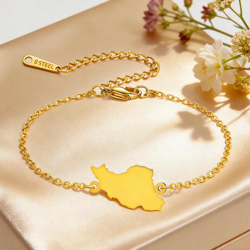 Cazador Iran Map Bracelet for Women Men
