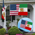 Usa Iran Friendship Flag Patriotic Polyester Double Stitched Banner