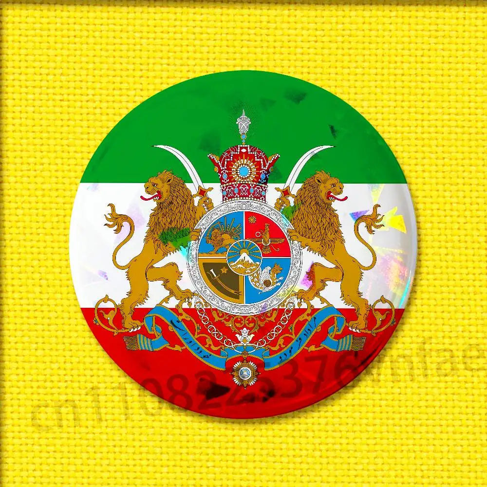 Imperial Coat of Arms of Iran national emblem Lion sun Crown Badge