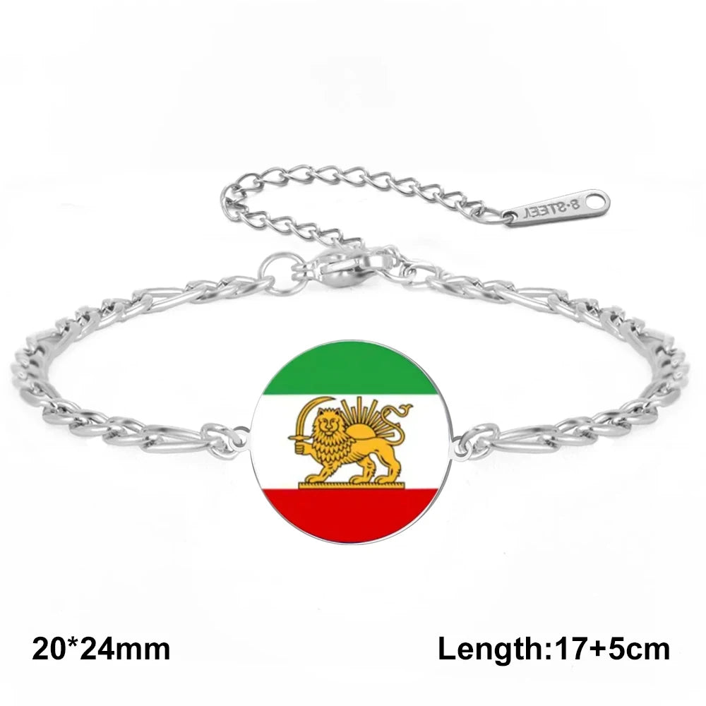 Iran Lion Sun Crown Pendant Bracelets