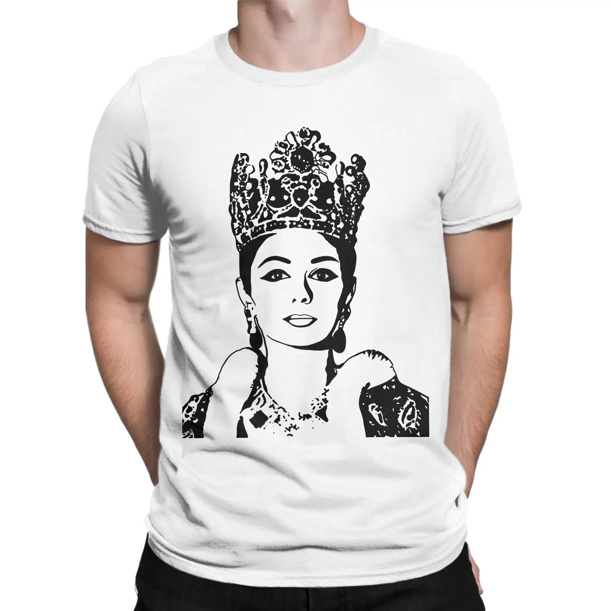 Queen Farah Pahlavi of Iran Cotton T Shirt For Men