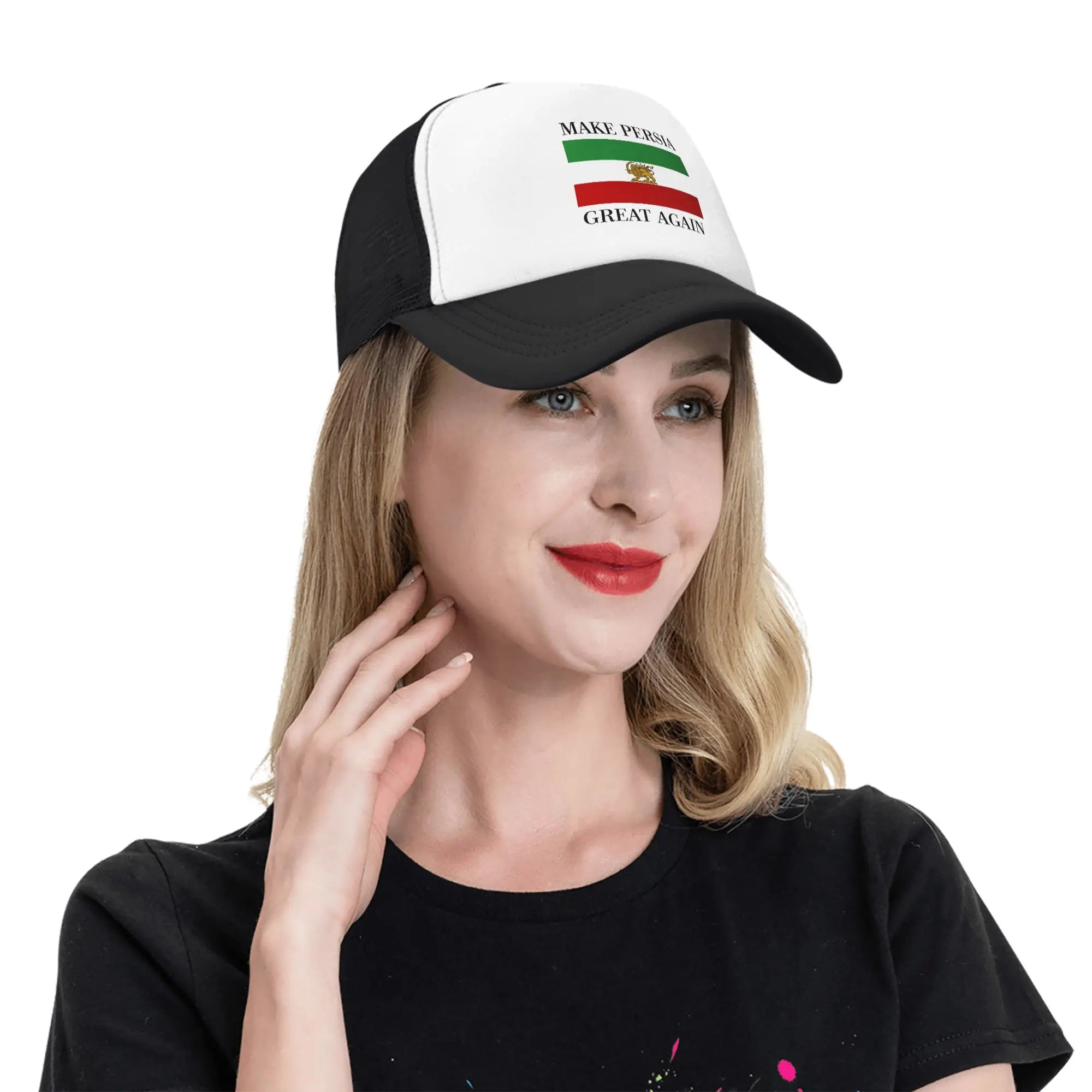 Make Persia Great Again Mesh Sun Hats Shah of Iran Flag Unisex-Teens