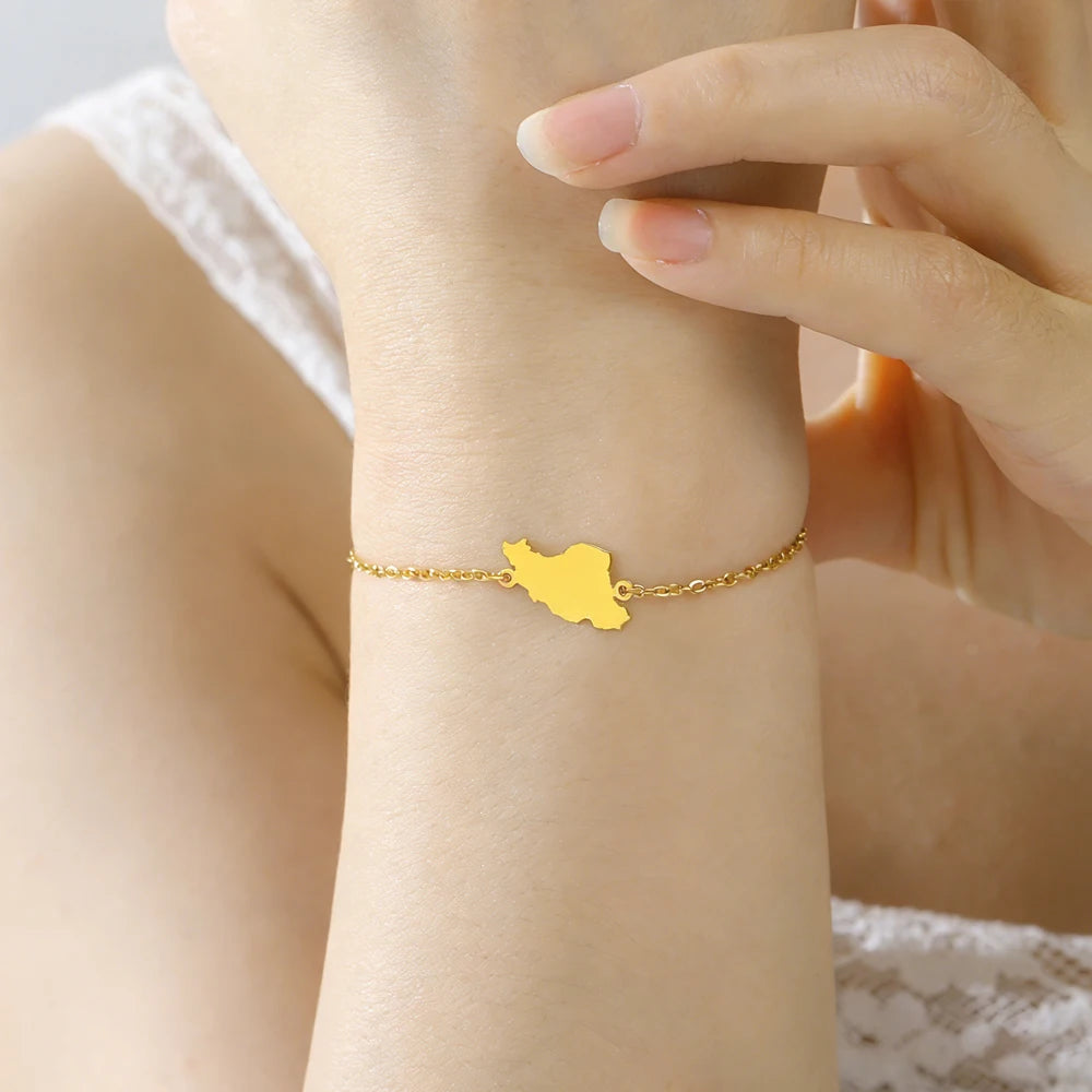 Cazador Iran Map Bracelet for Women Men