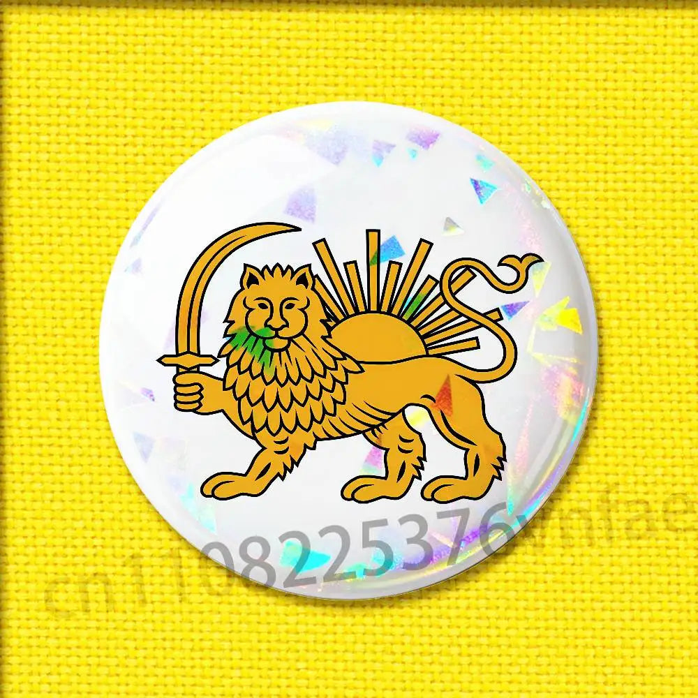 Imperial Coat of Arms of Iran national emblem Lion sun Crown Badge