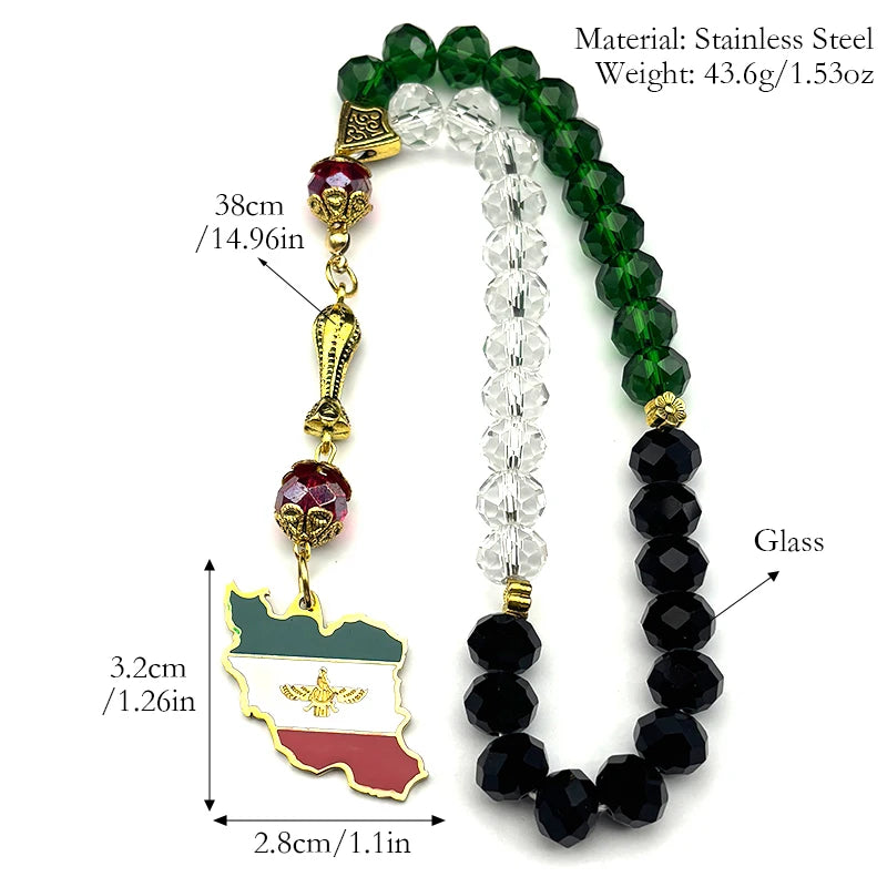 Iran Map National Flag Iranian Car Pendant for Women Men Stainless Steel Gold Silver Color