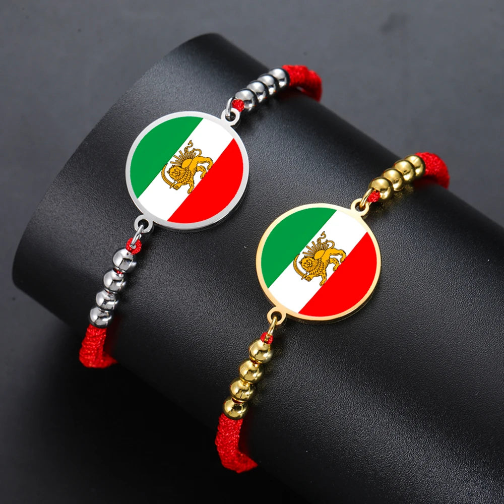 Iran Lion Sun Crown Pendant Bracelets