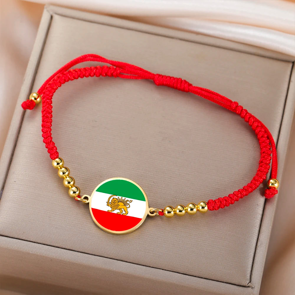 Iran Lion Sun Crown Pendant Bracelets