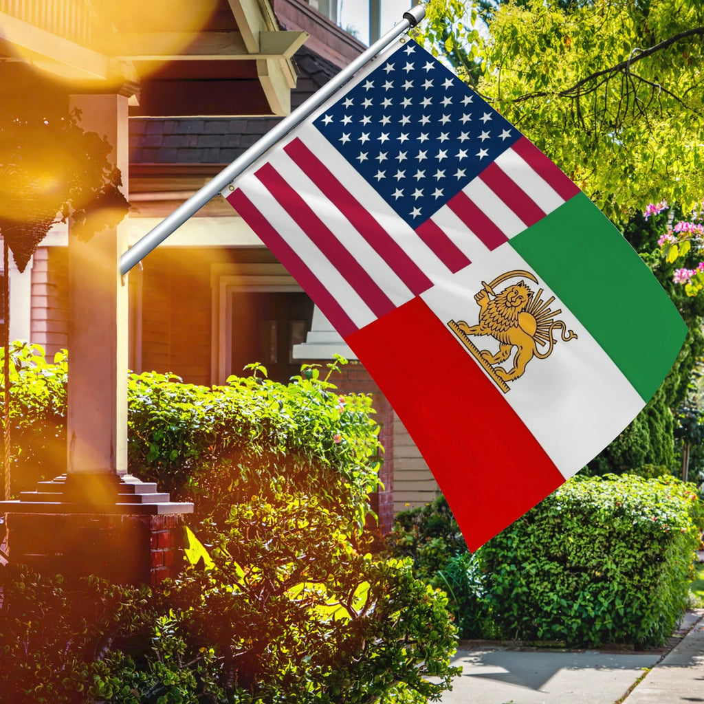 Usa Iran Friendship Flag Patriotic Polyester Double Stitched Banner