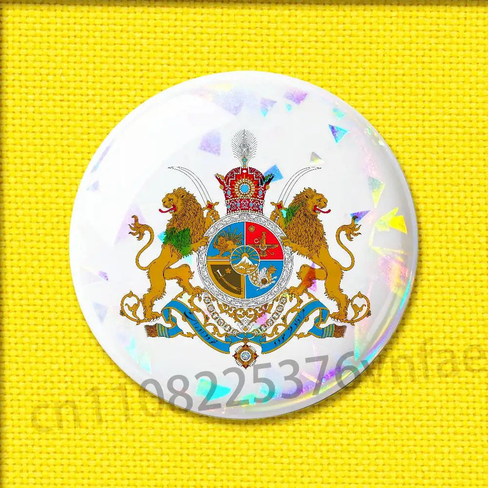 Imperial Coat of Arms of Iran national emblem Lion sun Crown Badge