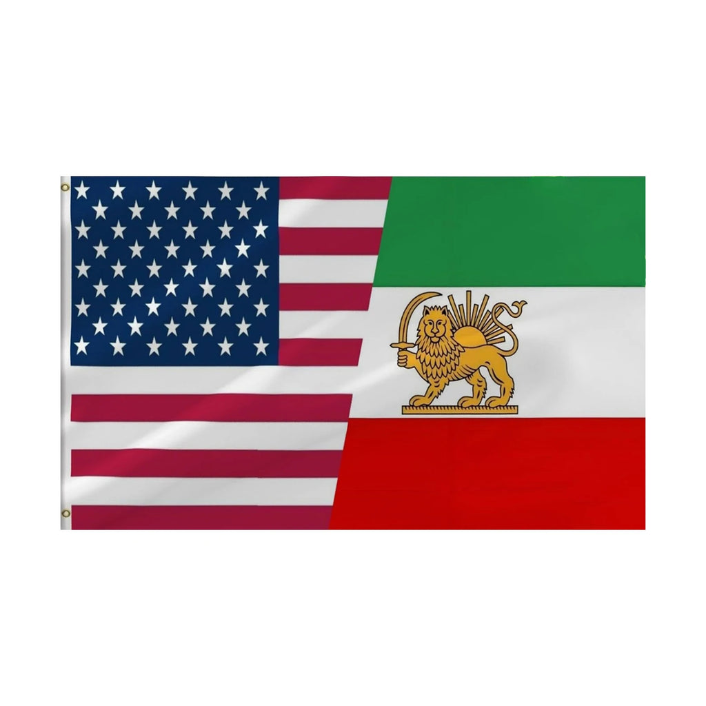 Usa Iran Friendship Flag Patriotic Polyester Double Stitched Banner
