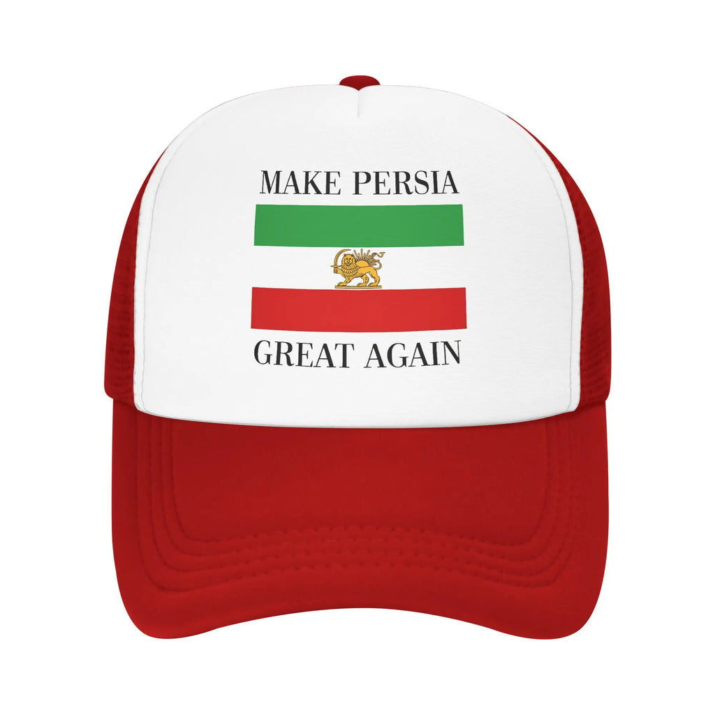 Make Persia Great Again Mesh Sun Hats Shah of Iran Flag Unisex-Teens