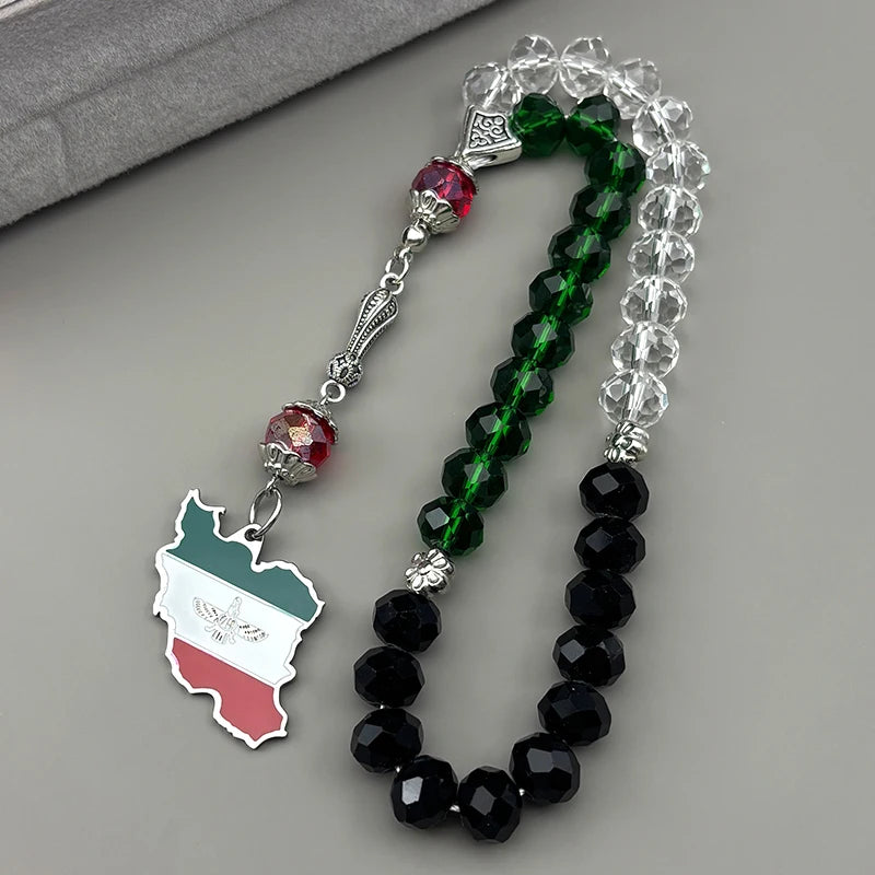 Iran Map National Flag Iranian Car Pendant for Women Men Stainless Steel Gold Silver Color
