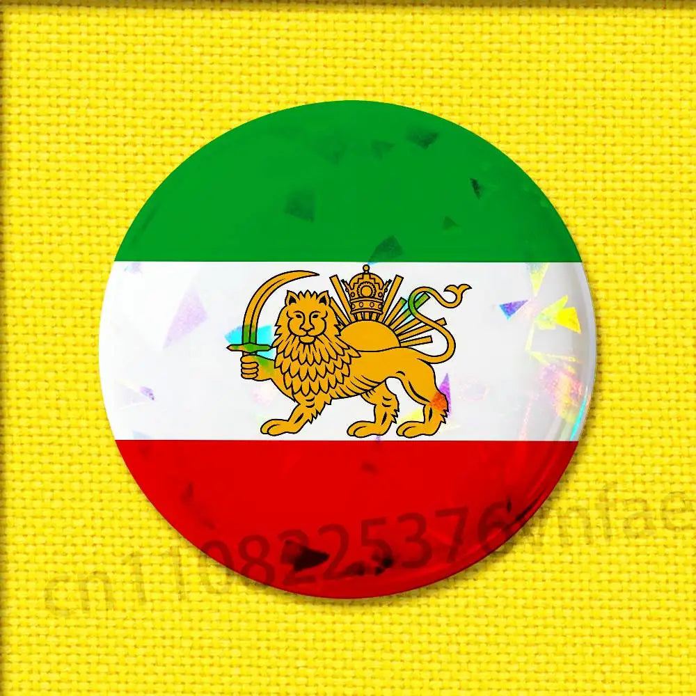 Imperial Coat of Arms of Iran national emblem Lion sun Crown Badge