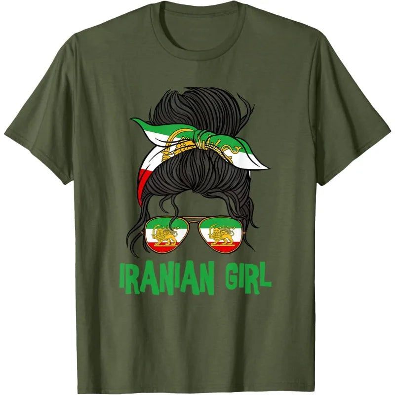 Iran for Women Clothing Iranian for Girl Flag Lion Persian T-Shirt Graphic