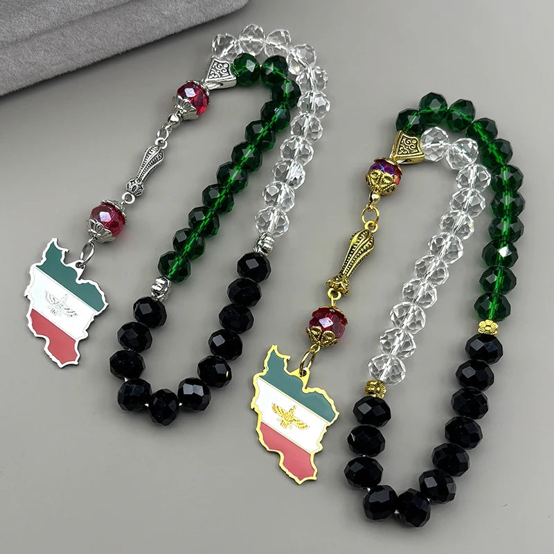 Iran Map National Flag Iranian Car Pendant for Women Men Stainless Steel Gold Silver Color
