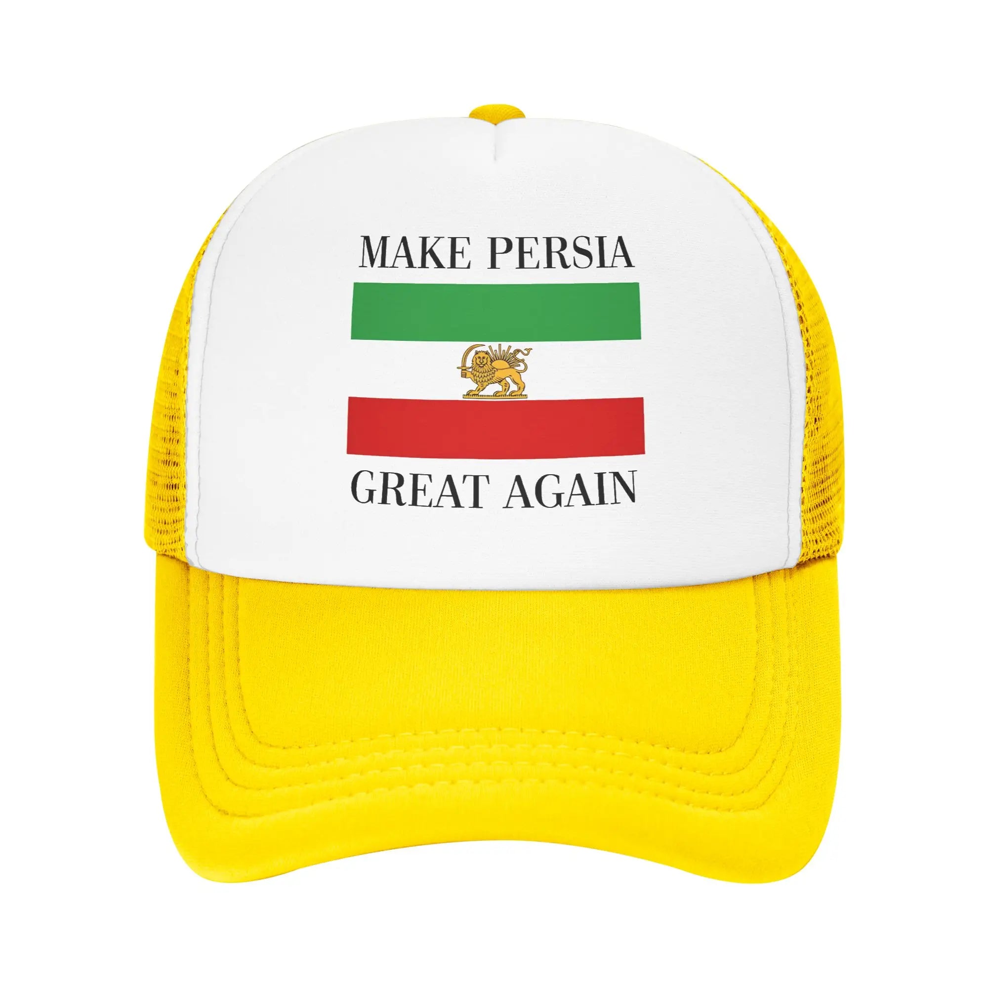Make Persia Great Again Mesh Sun Hats Shah of Iran Flag Unisex-Teens