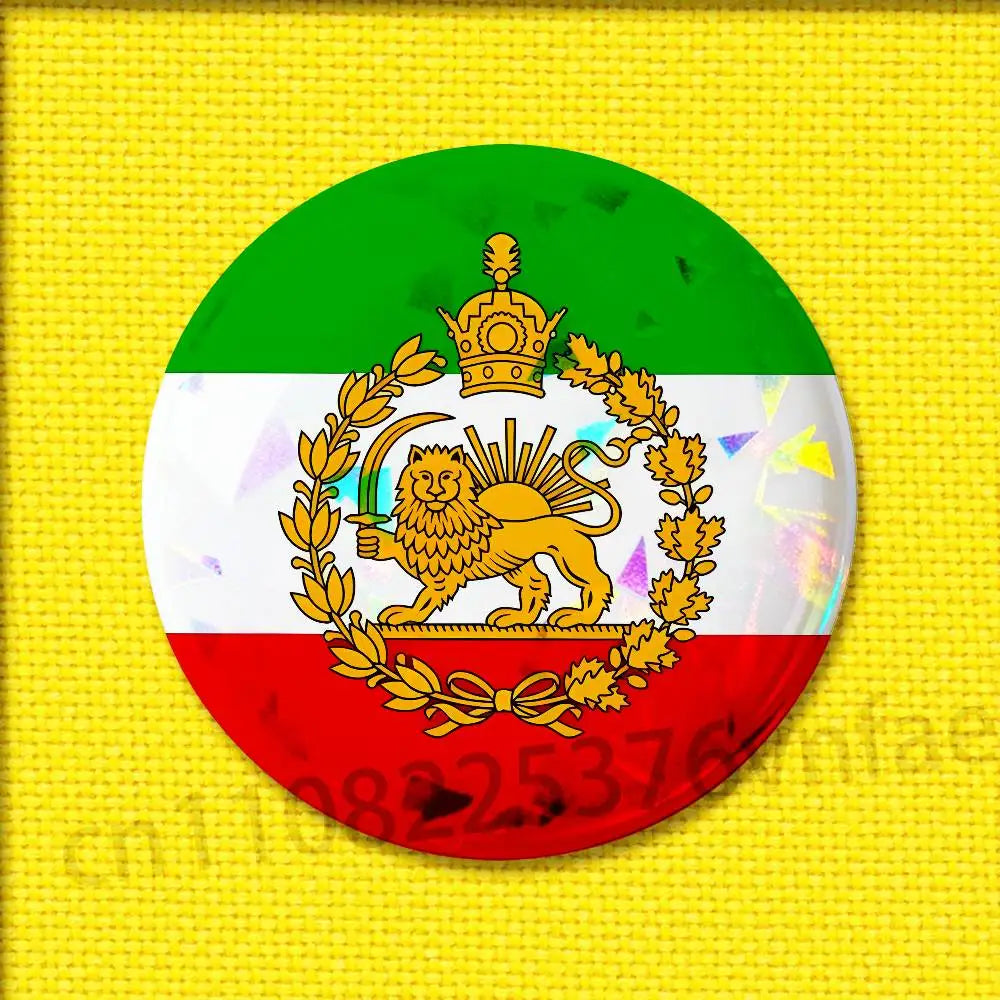 Imperial Coat of Arms of Iran national emblem Lion sun Crown Badge