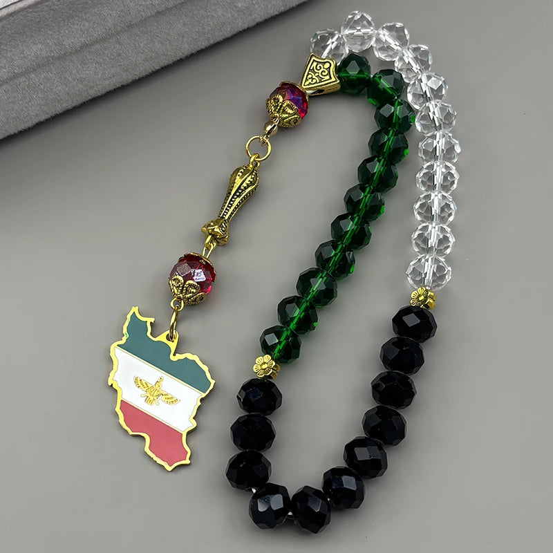 Iran Map National Flag Iranian Car Pendant for Women Men Stainless Steel Gold Silver Color