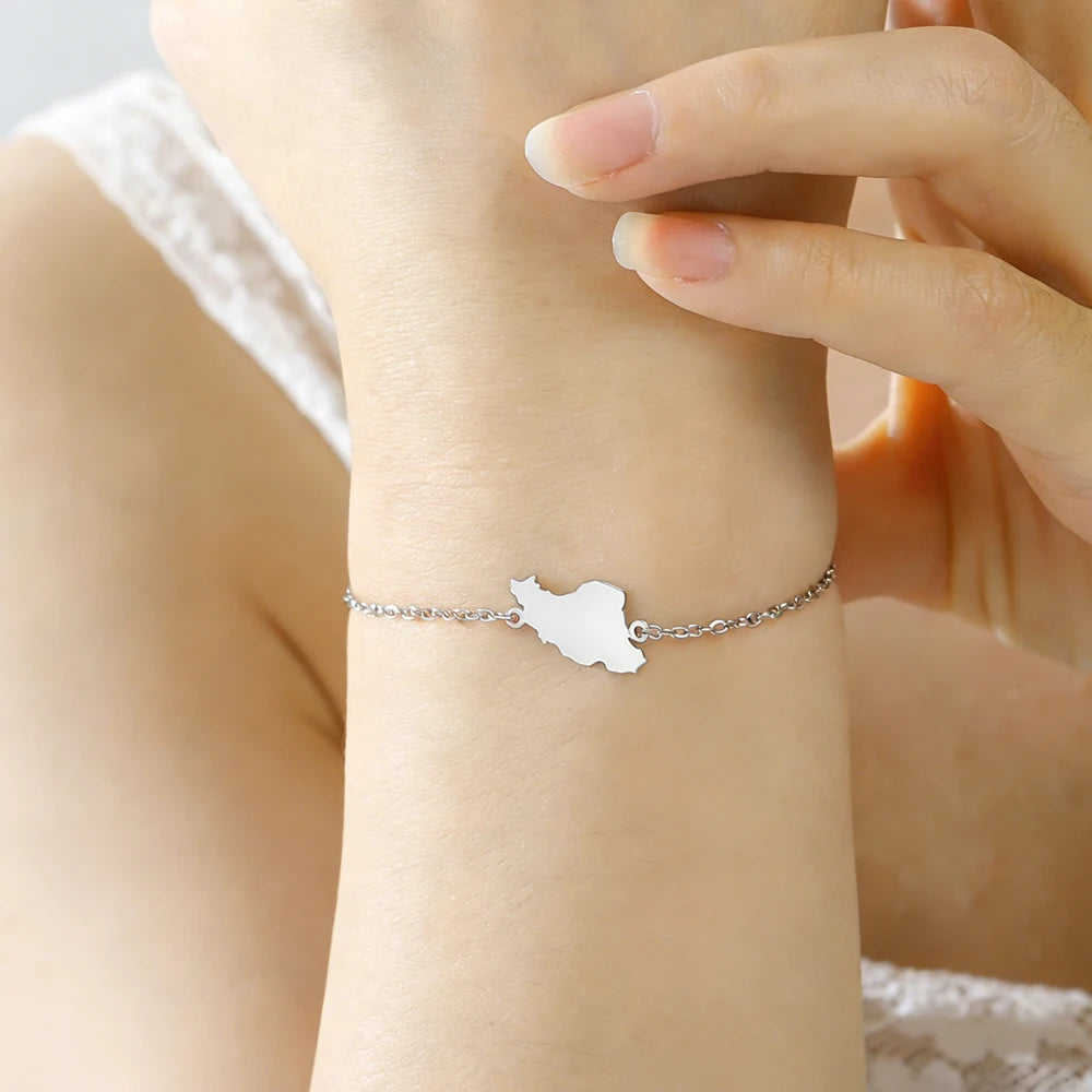 Cazador Iran Map Bracelet for Women Men