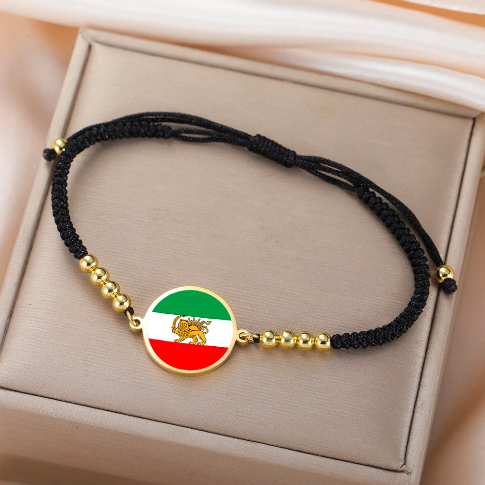 Iran Lion Sun Crown Pendant Bracelets