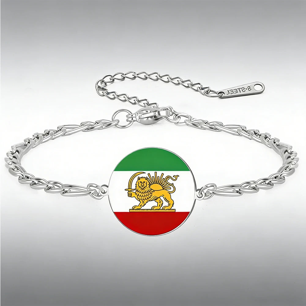 Iran Lion Sun Crown Pendant Bracelets