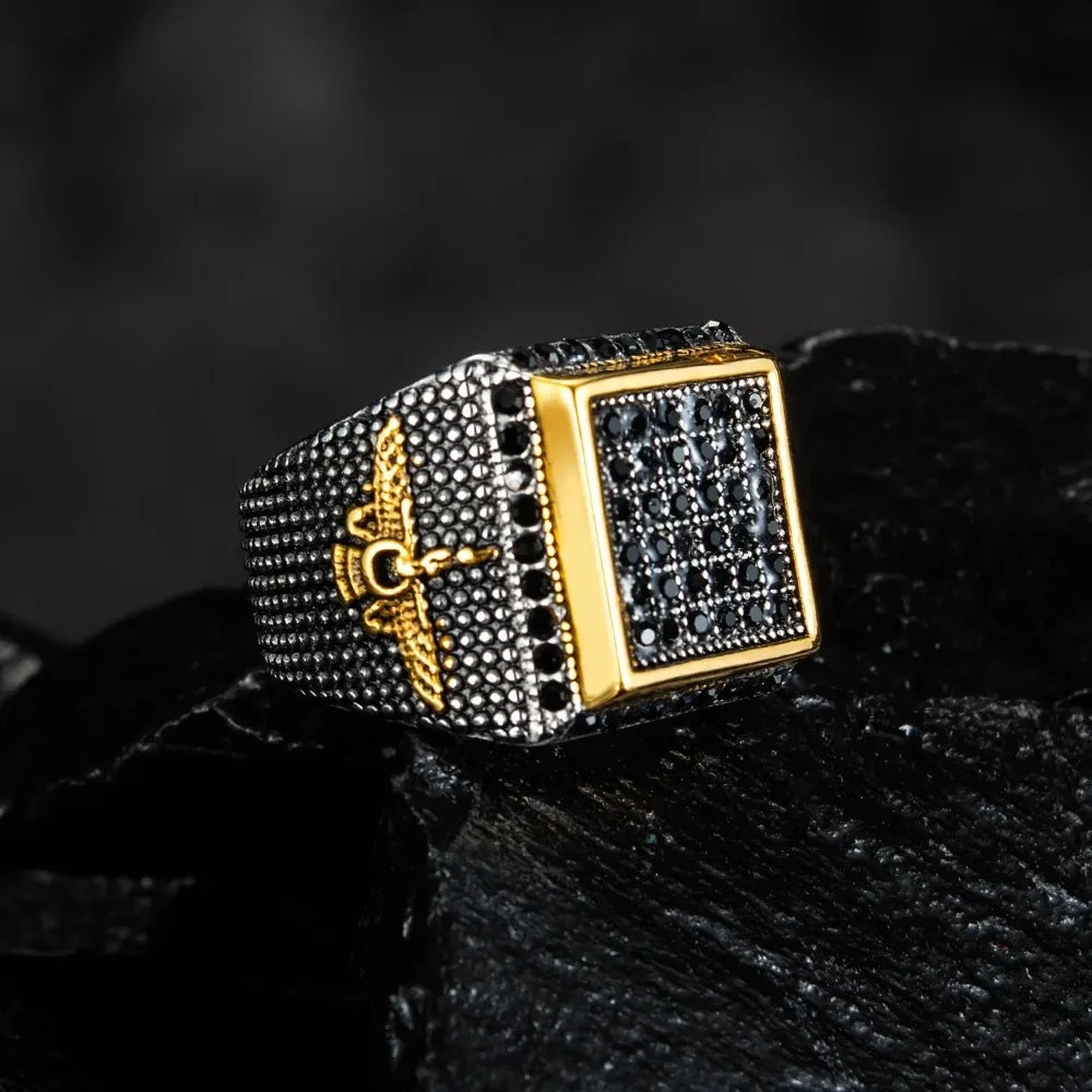 Vintage Men's Ring Persian Iran Farvahar Farohar Zoroastrian