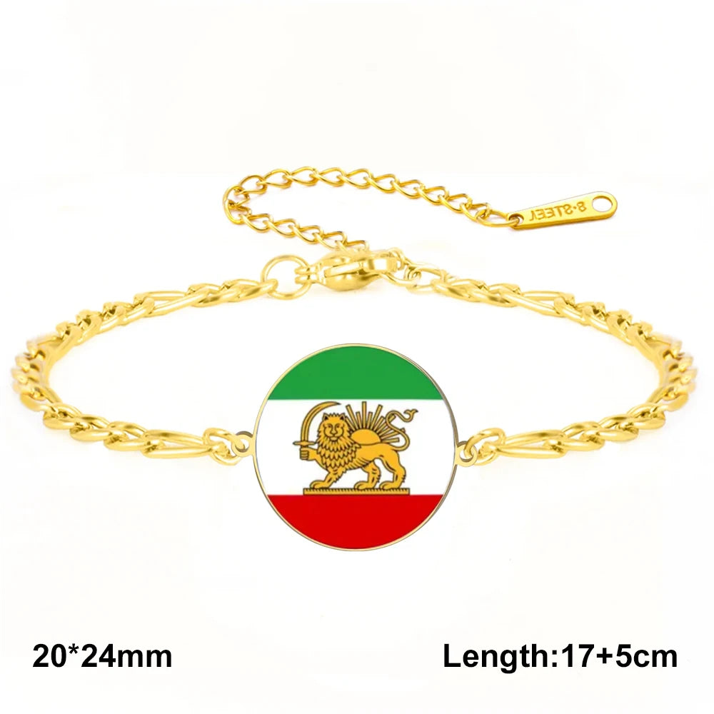 Iran Lion Sun Crown Pendant Bracelets